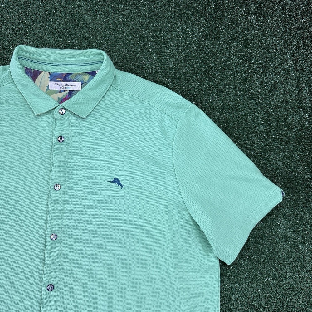 Tommy Bahama Men's Short Sleeve Button Shirt Size 2XL XXL Green